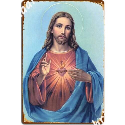Sacred Heart Of Jesus Metal Signs Cinema Living Room Party Retro Plates Metal Posters