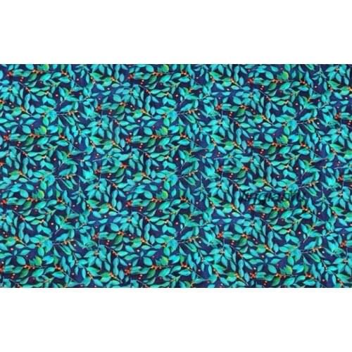 High quality ramie printed green leaf clothing fabric