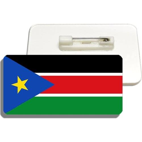 South Sudan National Flag Lapel Pin Resin Shirt Brooch For Women Patriotism Badge Hat Bag Accessory