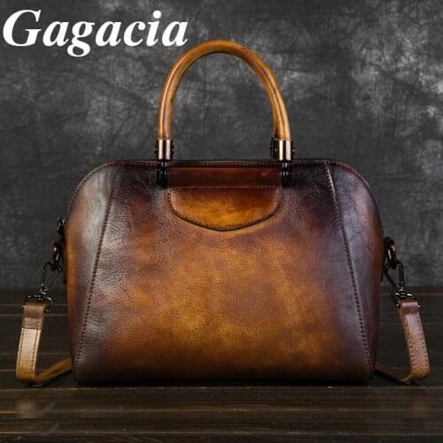 Gagacia Handmade Women Handbag Retro Genuine Leather Leisure Luxury Designer Crossbody Bag Chinese Style Womens Shoulder Bags