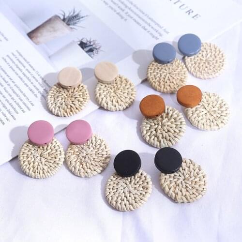 Tassel Earrings Bohemian Statement Drop Lafite Earring for Women Raffia Straw Handmade Earring Pendientes Mujer Moda 2020 Brinco