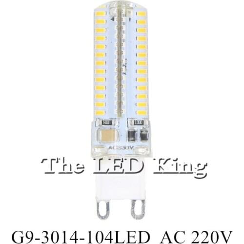 2pcs 220v 110v G9 led 3014SMD bulb corn lamp 104led 800LM Warm white white Non-polar LED Bulb Lamp Droplight High Lumen