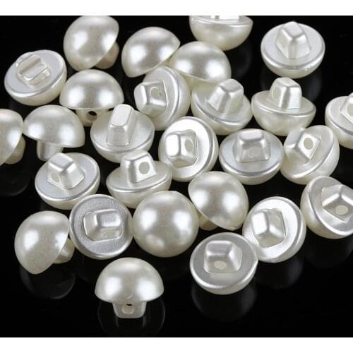 50PCS 10mm Pearl Buttons Clothing Sewing Dress Accessories Round Mushroom Garment Decorative DIY Crafts Tool Scrapbooking Hot