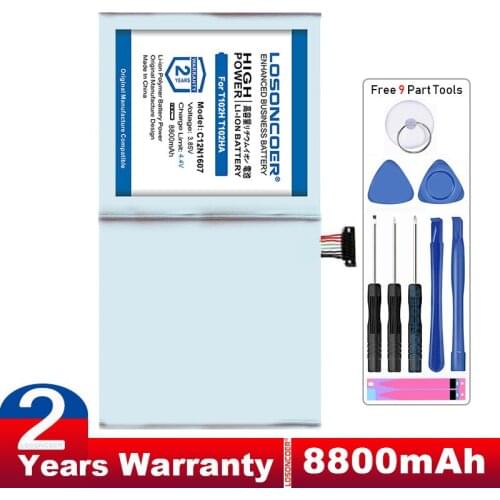 LOSONCOER 8800mAh C12N1607 Good Quality Battery For Asus Transformer MINI T102H T102HA T103HAF T103HA T103H Batteries