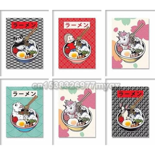 5D diy diamond painting Japanese culture aesthetics ramen sushi full diamond embroidery kit animal dog alpaca panda home decor
