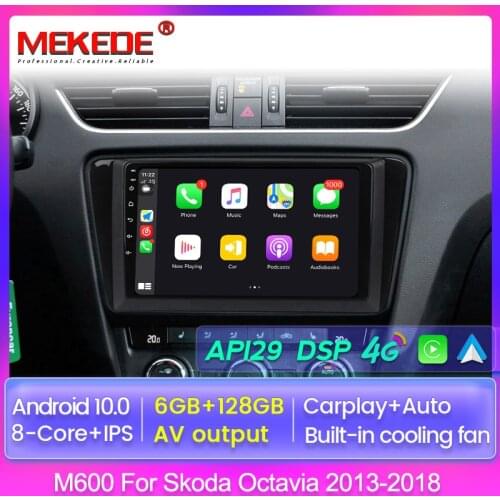 6+128 Android 10.0 DVD 2Din Car Radio Multimedia Video Player Navigation GPS For SKODA Octavia 2013-2018 A7 Carplay AUTO Stereo