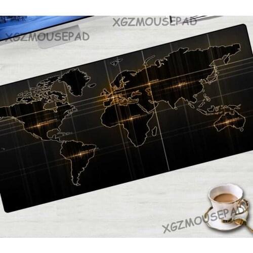 XGZ Map HD Printing Custom Large Gaming Mouse Pad Black Exquisite Lock Edge Office Computer Desk Mat Rubber Non-slip Coaster
