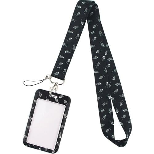 DZ1668 Punk Skull Neck Strap Lanyards Keychain Holder ID Card Pass Hang Rope Lariat Badge Holder Key Chain