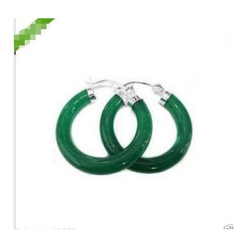 Brinco brincos Gift word Love Wholesale price new Tibet ing Green gem STONE 925 Hoop Huggie Earring women