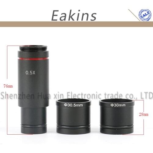 Digital Eyepiece Reducing 0.5X C-Mount Lens Adapter+30mm 30.5mm Ring For CCD CMOS Video Binocular Stereo Microscope Camera