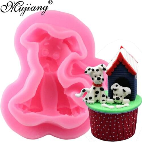 DIY Cute Dog 3D Craft Soap Silicone Mold Cupcake Decorating Tools Candy Chocolate Fondant Moulds Baby Party Cake Baking Moulds