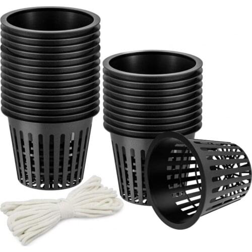 26Pcs/Set Hydroponic Cups Breathable Hollow Design Plastic Plants Root Fixing Bakets for Garden