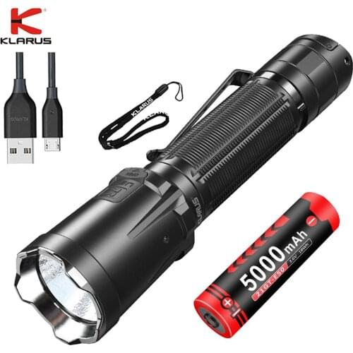 KLARUS XT21C Type-C Fast Charging Torch SST70 LED max 3200 lumen throw of 324 meter Tactical Flashilght 21700 5000mAh Li battery