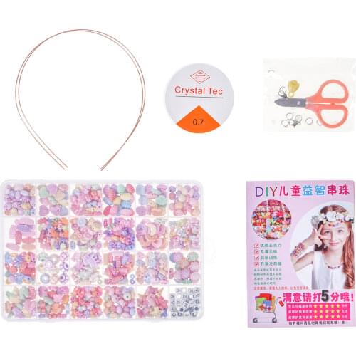 Creative Loose Spacer Beads Crafts DIY Handmade Beaded for Childrens Making Bracelet Necklace Jewelry Kit Girl Toy Gift 24 Grid