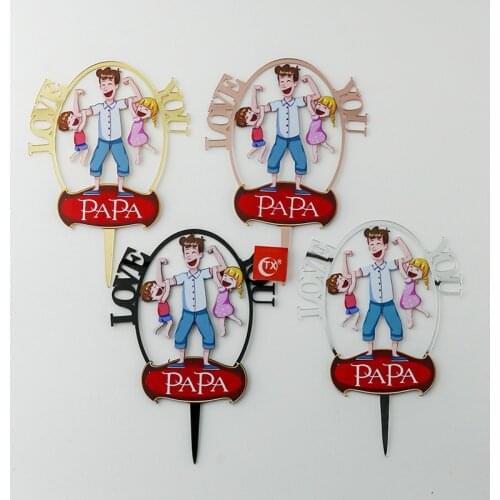 Creativity Father and Childrens Birthday Cake Toppers Gold Fathers Day Cake Topper for Daddy Birthday Party Cake Decorations
