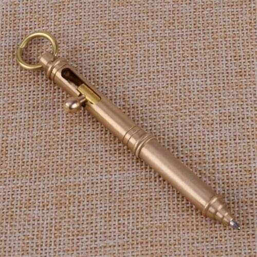 LETAOSK Brass Business EDC Bolt Tactical Type Meticulous Handmade Copper Ball Point Pen High-grade Gift