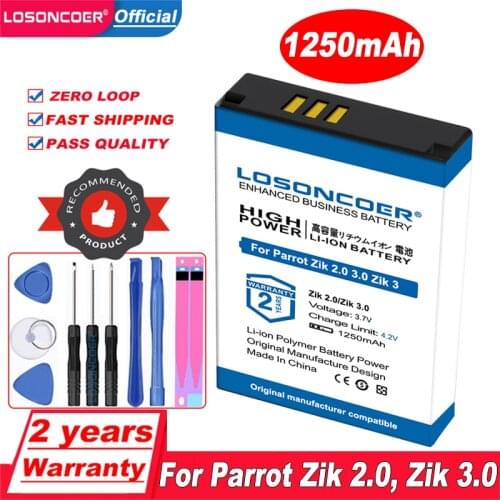 Losoncoer 1250mAh For Parrot Zik 2.0 Zik2.0 Zik 2 Zik 3.0 Zik3.0 Zik 3 Wireless Headset Battery MCELE00254 MH46671 L15