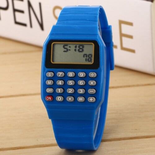 Fashion Child Kid Silicone Date Multi-Purpose Electronic Calculator Wrist Watch A6HE