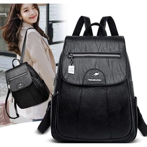 Fashion School Bags for Teenage Girls 2021 New Women Backpack Pu Leather Backpack Large Capacity Travel Backpacks Shoulder Bags