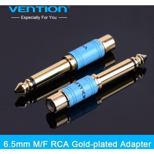 Vention 6.35mm 1/4" Male Mono Plug To RCA Female Jack Audio Adapter Connector 1PC