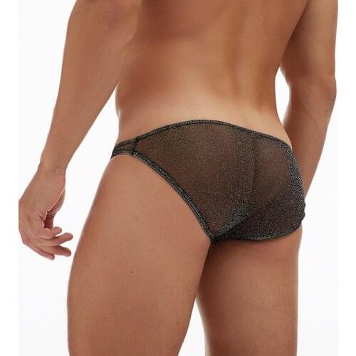 2XL Men Underwear String Homme Sexy Mesh Transparent Mini Briefs Jockstrap Cueca Gay Panties Slip Homme Underpants Bikini Tanga