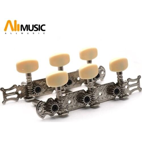 A set of 2 Pcs Chrome Classical Guitar Tuning Pegs Keys Tuners Machine Heads