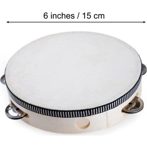 Educational Musical Tambourine Drum For Children Instruments Wooden Tambourine Precussion Lightweight Kids Durable Tambourine
