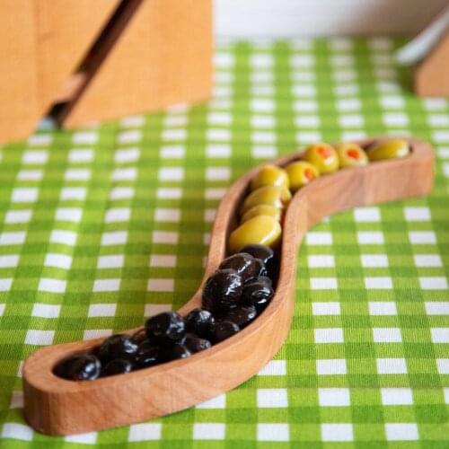 Olive Grove Wooden Beech Decorative Design Breakfast Serving Wood Presentation Board 30 Cm Kitchen Storage Practical Gadget