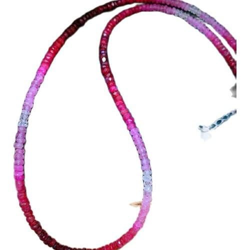 Ruby Roundelle faceted 3-4mm chocker Necklace 40cm gradient red wholesale for women xmas gift