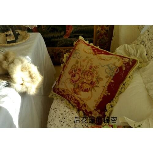 Needlepoint pillows [2015. December New] All Wool Hand Embroidered Cushion Cover