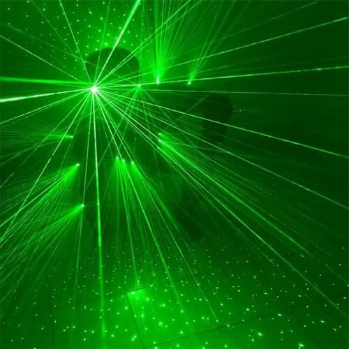 Q05 DJ laser men robot suit performance party wears armor outfit green laser costume green light beams glasses glowing clothe dj