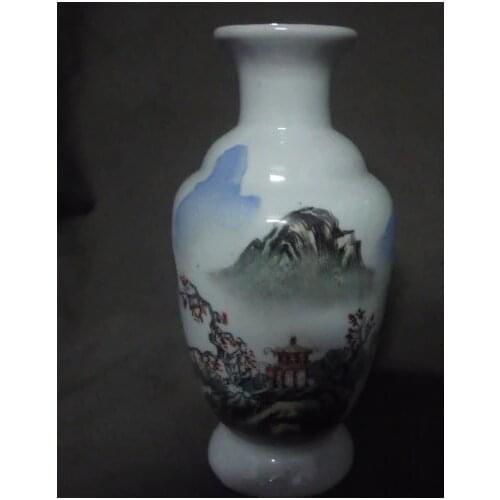 Rare Old Chinese Pastel colors porcelain vase,Landscape painting,with mark ,best collection& adornment, Free shipping