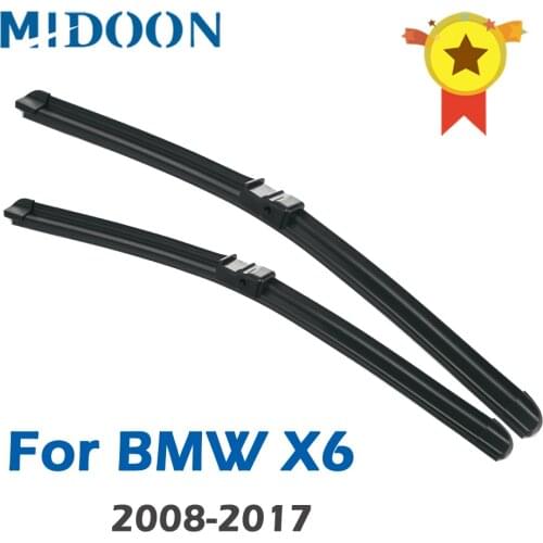 MIDOON Wiper Blades for BMW X6 E71 F16 Fit Side Pin / Push Button / Hook Arms 2008 2009 2010 2011 2012 2013 2014 2015 2016 2017