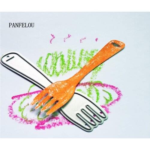 PANFELOU cartoon fork metal craft paper die cutting dies Scrapbooking/DIY Easter Halloween Embossing mould cards