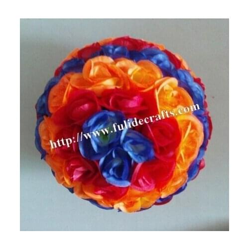 SPR 50cm mix blue & red & orange plastic Christmas artificial rose flower ball,weddings decoration