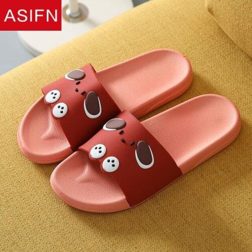ASIFN Cute Slippers Women Summer 2021 Fashion Womens Indoor Bathroom Mules Cute Slides for Men Cartoon Patterns Girls Shoes
