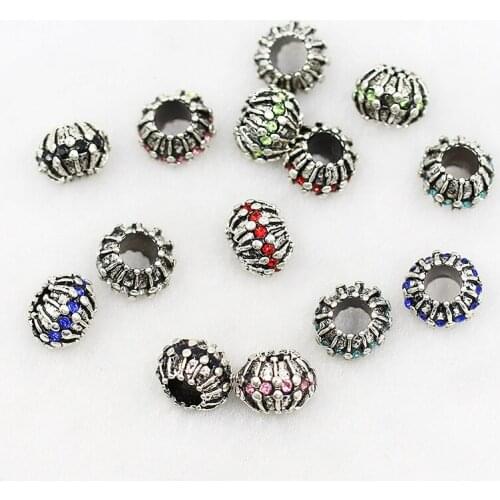 Handmade jewelry accessories DIY silver alloy oil macroporous Beads Bracelet beads pumpkin drill perforation
