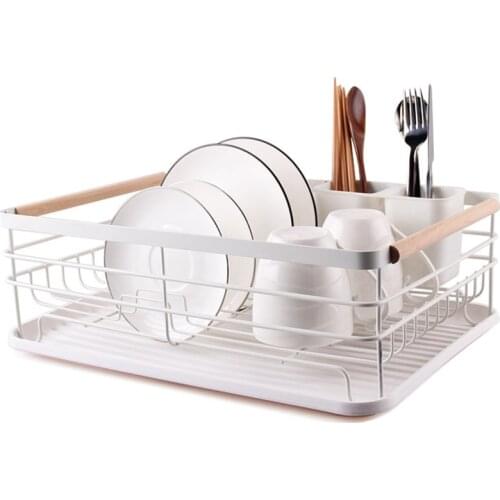 Iron Kitchen Dish Drying Rack Tableware Drainer Storage Basket Shelf Forks Bowl Plate Dishes Holder Drainer Sink Organizer