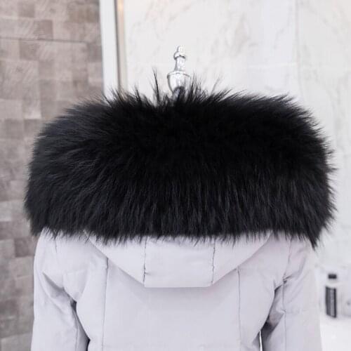 7 colors Natural Real Raccoon Fur Collar Womens 100% Fur Collar Real Fur Shawl Raccoon collar Fur Scraves