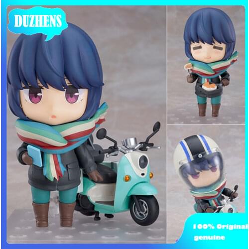 Original genuine Anime Yuru Camp Shima Rin Q version figma PVC Action Figure Anime Figure Model Toys Figure Collection Doll Gift