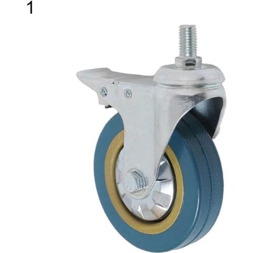 4 inches PVC Wear-resistant Industrial Equipment Swivel Caster Wheel with Brake 12.9cm x 10cm x 5cm