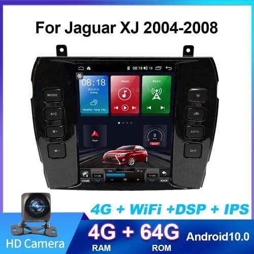 Car Android 9.0 Gps Navigation Player Car MP3 MP4 Player Rear view camera for jaguar xJ2004-2008 Car DVD Carplay 4G WiFi USB