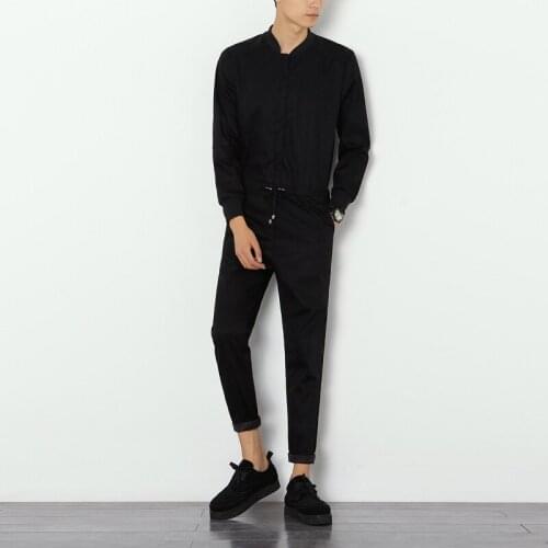 2016 Men clothing Male spring and summer plus size bodysuit long-sleeve dj zipper tooling one piece trousers costume