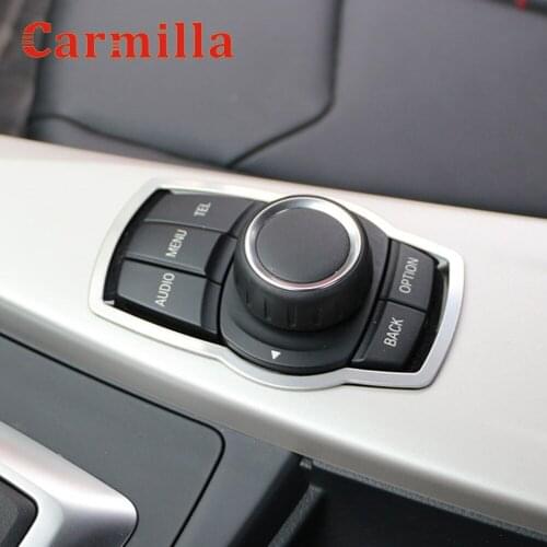 Carmilla Stainless Steel Interior Refit Multimedia Buttons Cover Trim for BMW X1 X3 X5 X6 F20 F01 F30 F15 F34 F31 Accessories