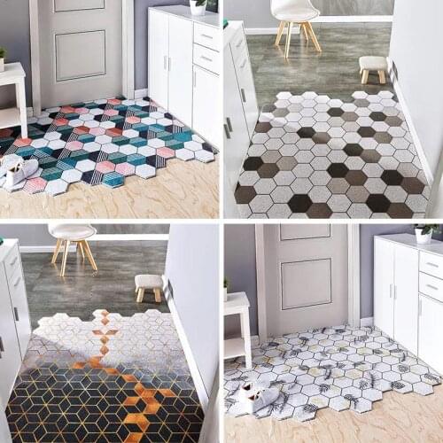 Home modern geometric minimalist door mats home non-slip dust removal foot mats bathroom silk ring mats custom entrance carpet