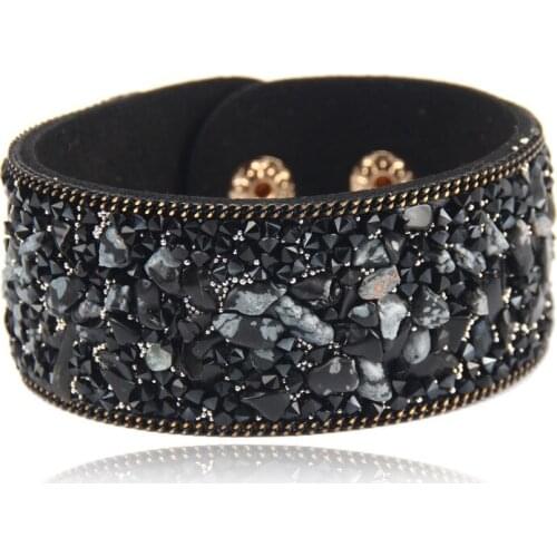 European and American trendy Irregular Natural Crystal Crushed Stone Bracelet Microfiber boutique bracelet for women gifts