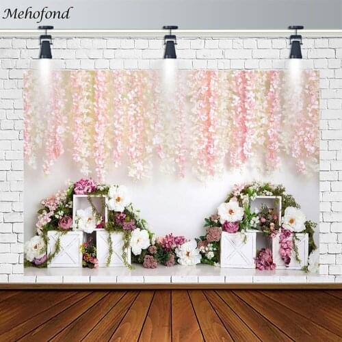 Mehofond Girl Baby Shower Happy Birthday Party Backdrop Sakura Decor Photography Background Prop Photo Studio Banner Photozone