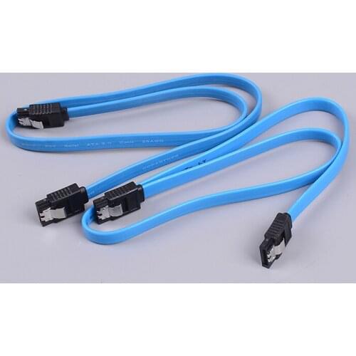 2pcs High Speed Straight Right Angle 6Gbps about 45cm SATA 3.0 Cable 6GB/s SATA III SATA 3 Cable Flat Data Cord for HDD SSD