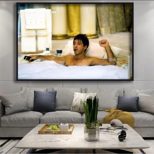 The sexy man lying in the bathroom printing wall oil paintings printed on canvas frameless creative home decor