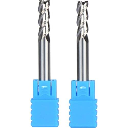 2pcs/lot Tungsten Steel End Mills 3 Flute Flattened Head Milling Cutters Carbide End mills HRC45 Suitable for Aluminum